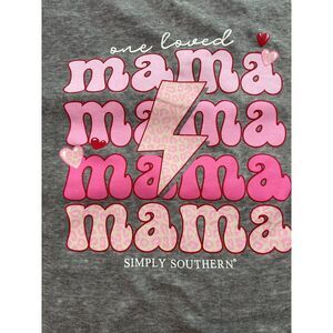 Simply Southern Mama Sweatshirt Womens Gray Acid Wash Graphic Pullover